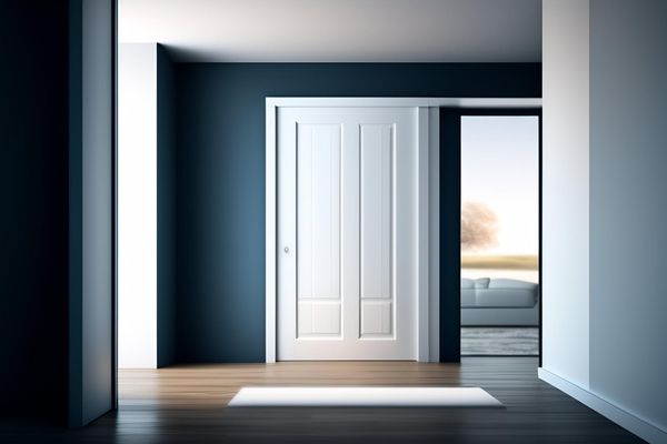 דלת הזזה כפולה בצבע לבן